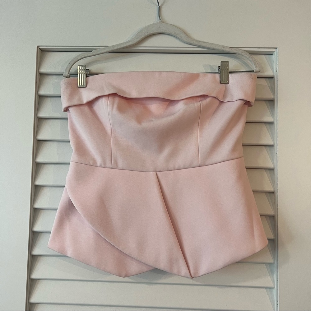 Anthropologie pale pink strapless top